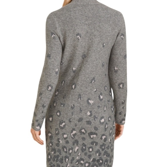 Chico gray and white cheetah metallic print cardigan sweater - Picture 5 of 14